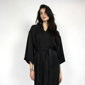 Silk Dreamscape Short Kimono Robe