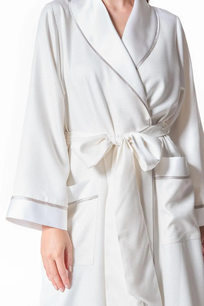 Silk Waffle Long Robe