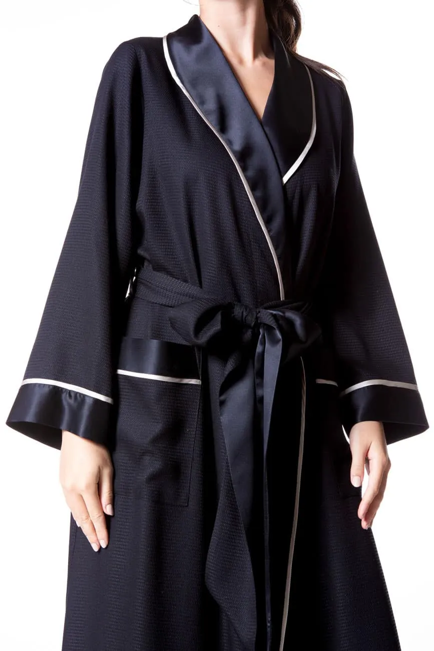 Silk Waffle Long Robe