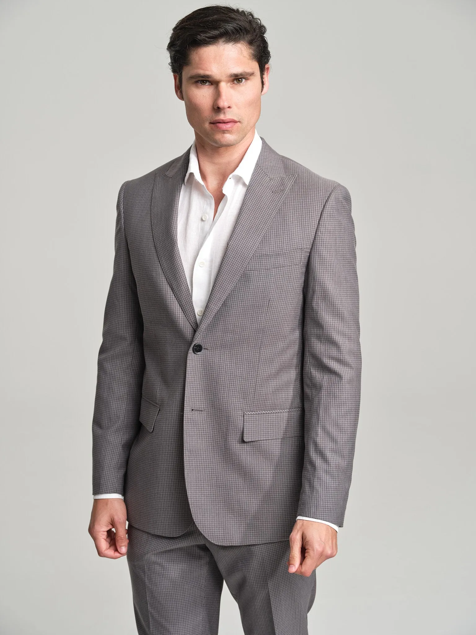 Slim fit Business breathable checked suit