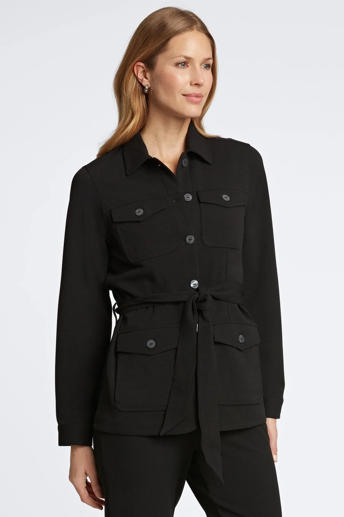 Stella Knit Crepe Belted Jacket