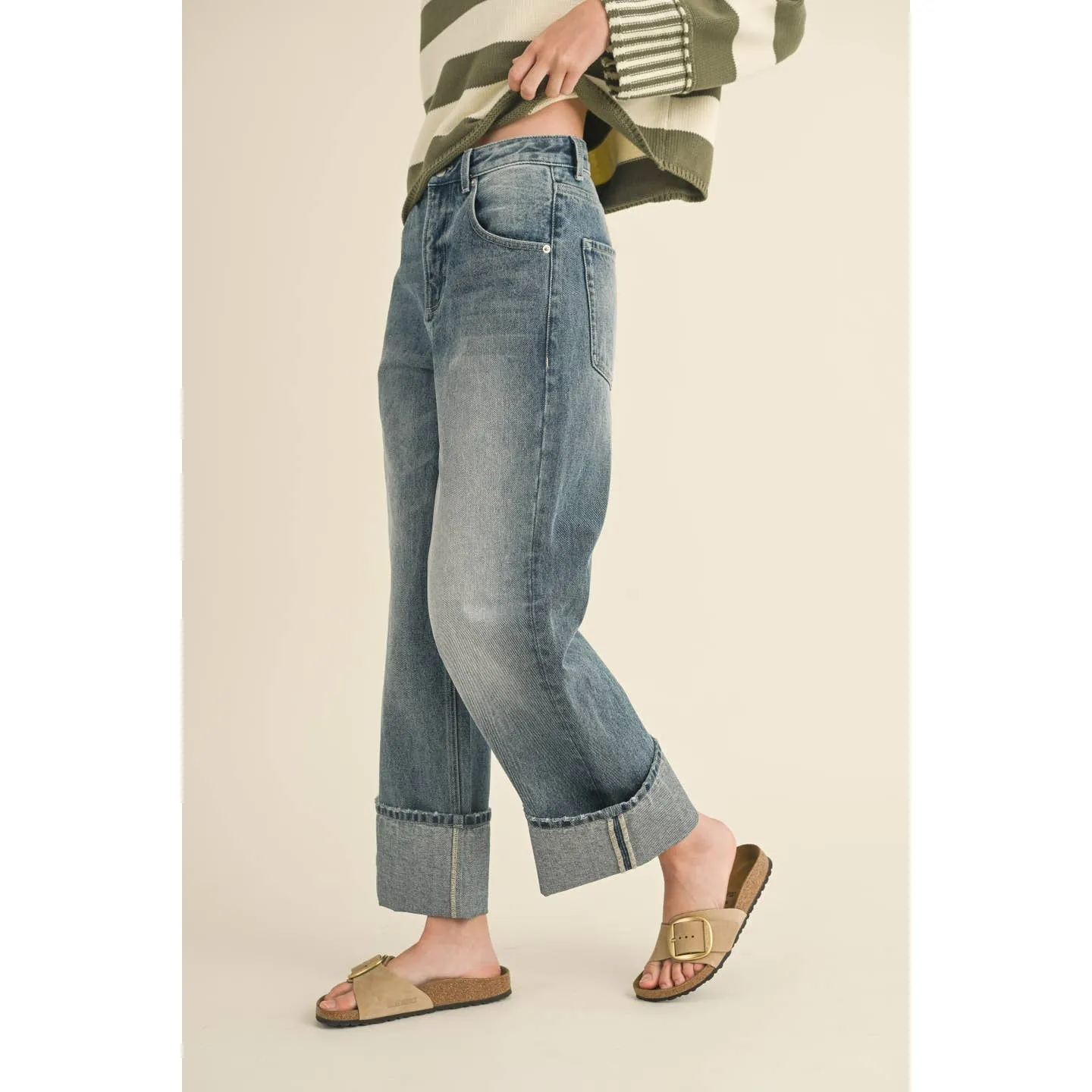 Straight Wide Leg Jeans