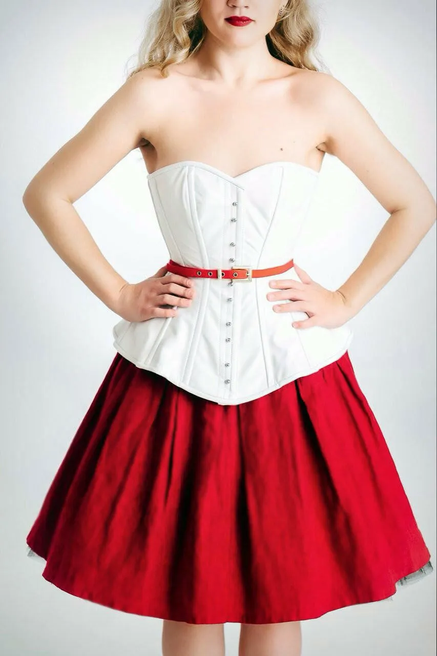 The Ramona Corset. Bespoke high quality authentic peplum style corset from leather on steel bones