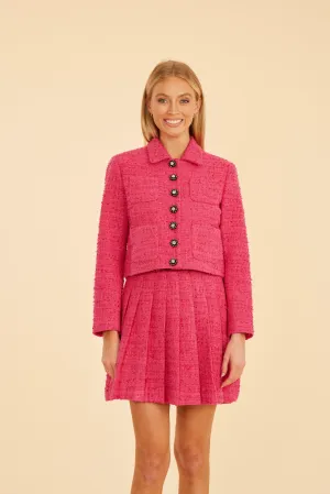 Tweed Jacket & Pleated Mini Skirt Set