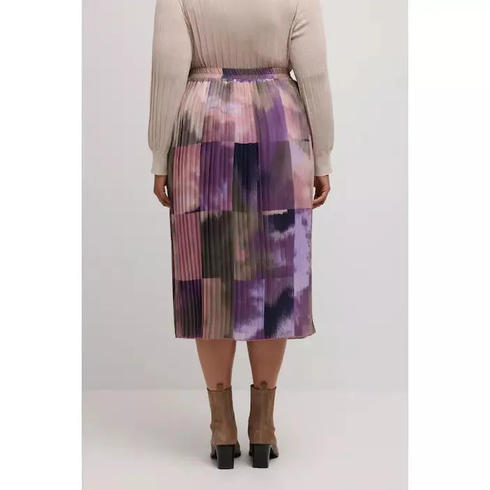 Ulla Popken Watercolour Pleated Skirt