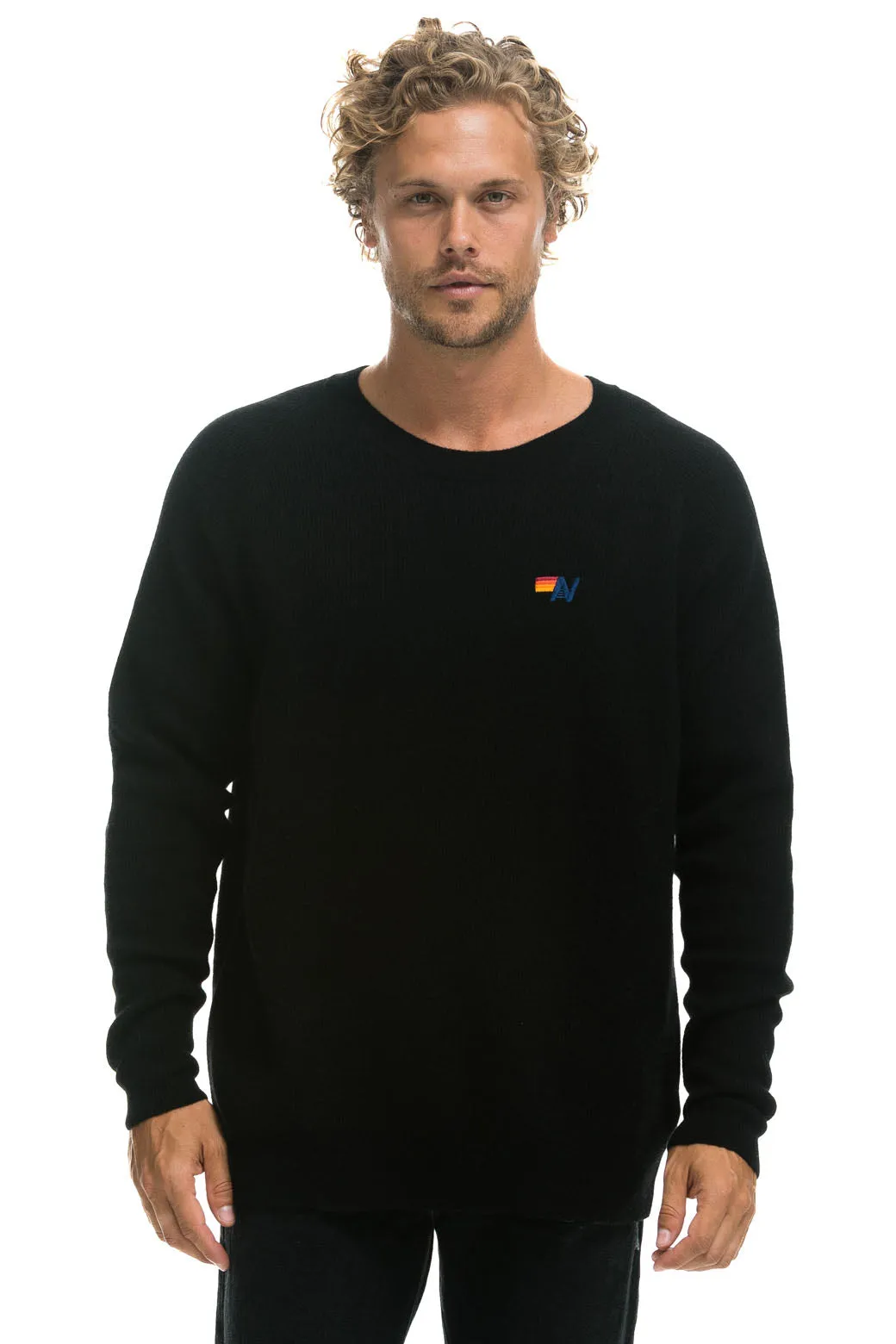 VINTAGE CABIN 2 UNISEX CASHMERE SWEATER - BLACK