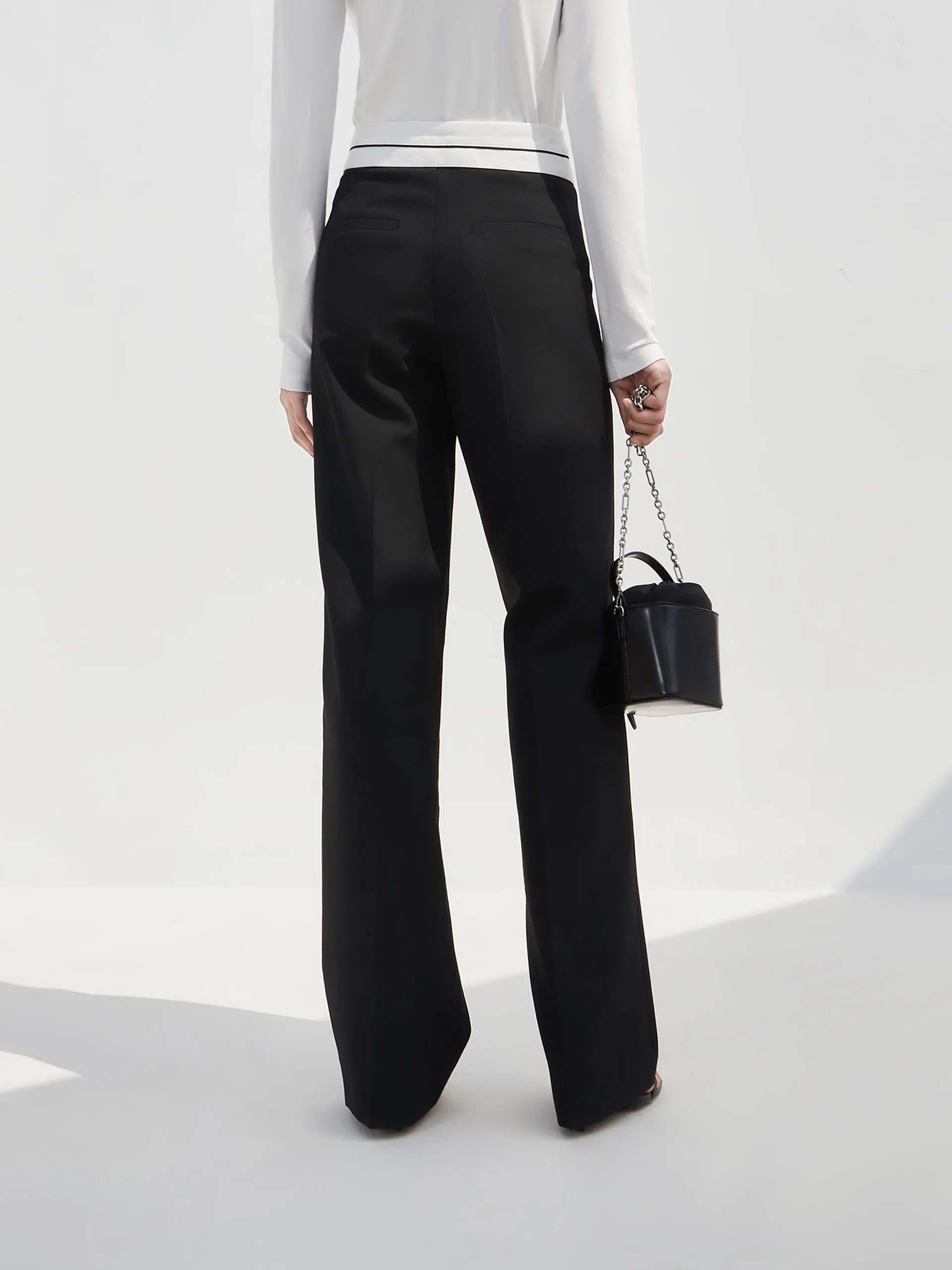 Wool blend Straight Suit Pants