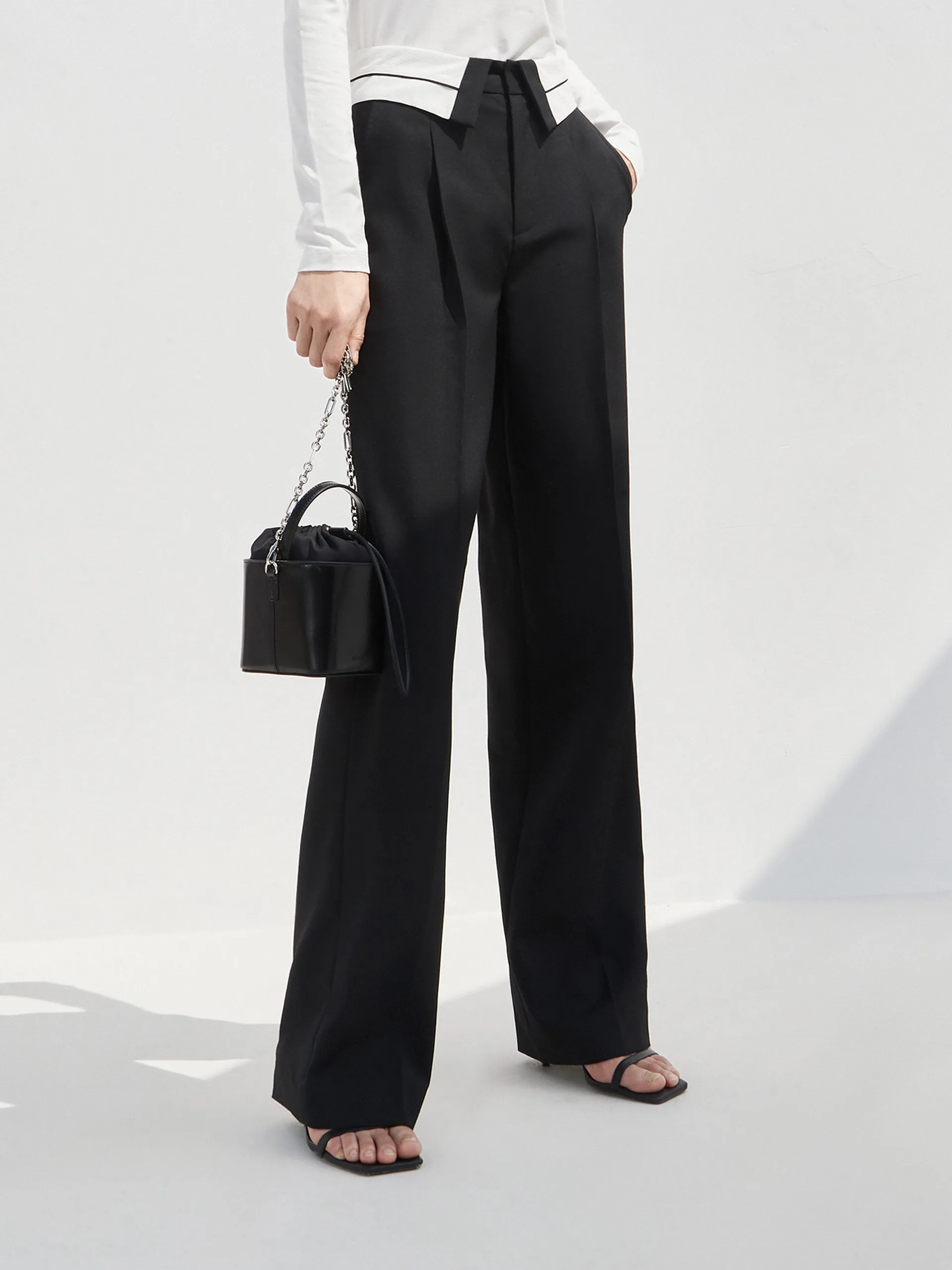 Wool blend Straight Suit Pants